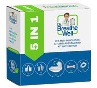 Dr. Breathe Well - Kit Antironquidos Completo | Férula Antironquidos + 10 Tiras Nasales + 8 Dilatadores Nasales (4 Suaves + 4 Firmes) + Clip Nasal Antironquidos