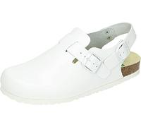 Dr. Brinkmann Damen und Herren Clog 603011 - Zapatillas de casa de Cuero Unisex, Color Blanco, Talla 44