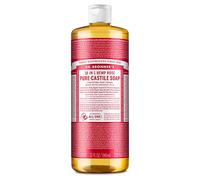 Dr. Bronner's - Jabón líquido puro de Castilla (rosa, 32 onzas) - Fabricado con aceites orgánicos, 18 en 1 usos: cara, cuerpo, cabello, lavandería, mascotas y platos, concentrado, vegano, sin OMG