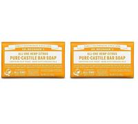 Dr Bronner's All-One Hemp Citrus Jabón Puro de Castilla en Barra, 140 g (Paquete de 2)