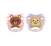 Dr. Browns Chupete Prevent Classic Animales Ortodóntico Silicona Médica Rosa 6-12 meses 2 uds