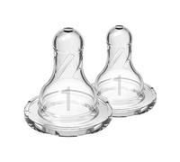 Dr. Brown’s 2 Tetinas de Nivel 1 +0 Meses de Silicona Médica Resistente | Tetina compatible con biberones de boca estrecha Options+. Flujo lento y sistema anticólicos
