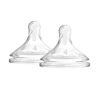 Dr. Brown’s 2 Tetinas de Nivel 4 +9 Meses de Silicona Médica Resistente | Tetina compatible con biberones de boca ancha Options+. Flujo lento y sistema anticólicos