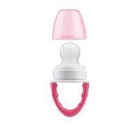 Dr. Brown’s Alimentador Antiahogo para Bebés a Partir de 4 Meses - Rosa | Chupete mordedor con bulbo de silicona apto para introducir sólidos en la alimentación del bebé, sin BPA