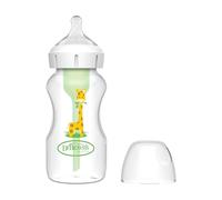 Dr. Brown’s Biberón Anticólicos de Boca Ancha Options+ Jirafa 270 ml - Sistema Patentado con Ventilación Interna - Tetina Nivel 2 de Flujo Medio +3 Meses - Silicona Médica y Polipropileno Sin BPA