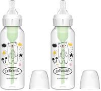 Dr. Brown’s Biberón Anticólicos de Boca Estrecha Options+ Oso 250 ml - Sistema Patentado con Ventilación Interna - Tetina Nivel 1 de Flujo Lento +0 Meses - Silicona Médica y Polipropileno Sin BPA