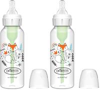 Dr. Brown’s Biberón Anticólicos de Boca Estrecha Options+ Zorro 250 ml - Sistema Patentado con Ventilación Interna - Tetina Nivel 1 de Flujo Lento +0 Meses - Silicona Médica y Polipropileno Sin BPA
