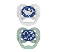 Dr. Brown’s Chupetes Nocturnos para Bebé 0-6 Meses Advantage - Chupete Simétrico con Tetina Reversible de Silicona - Brilla en la Oscuridad - Escudo Transpirable - Sin BPA - Pack de 2 Unidades