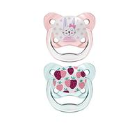 Dr. Brown’s Chupetes para Bebé Prevent 0-6 Meses - Chupete Ortodóntico de Silicona Médica - Sin BPA - Escudo Mariposa y Canal de Aire Sin Succión - Pack de 2 Unidades