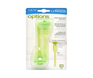 Dr. Brown’s Kit de Recambios Options para Biberones de Boca Estrecha - Juego de Sistema de Ventilación Interna de Repuesto - Incluye 2 Válvulas y 2 Tubos - Sin BPA