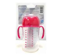 Dr. Brown’s Mi Primer Vaso con Pajita para Bebés +6 Meses 270 ml - Taza de Aprendizaje Antiderrames con con Asas y Pajita con Sistema para Beber desde Cualquier Ángulo - Sin BPA - Rosa