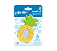 Dr. Brown’s Mordedor de Frío para Bebé 3M+ AquaCool Piña - Mordedor Refrigerante Lleno de Agua Purificada y con Texturas para un Alivio Extrafrío de la Dentición - Sin BPA