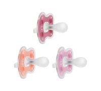 Dr. Brown's Advantage - Chupete de silicona de una pieza, totalmente simétrico, coral, rosa claro/rosa, 6-18 meses, sin BPA, juego de 3