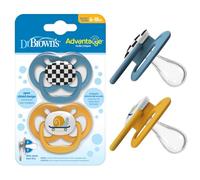 Dr. Brown's Advantage Chupetes para bebés, etapa 2, 2 unidades, azul