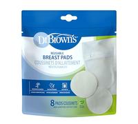 Dr. Brown's Almohadillas Reutilizables para Lactancia Materna, Almohadillas de Lactancia Lavables con Bolsa de lavandería, absorción de día y Noche, 8 Unidades