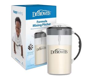 Dr. Brown's Baby Formula - Jarra mezcladora con tapón ajustable, tapa de bloqueo y boquilla antigoteo, negro, sin BPA, 36 onzas, 1 paquete
