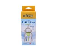 Dr. Brown's Biberón Options Boca Ancha Tetina de Silicona Redonda para +0 Meses, 150 ml, 1 Unidad