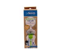 Dr. Brown's Biberón Options Plus Biberón Anticólicos, Tetina de Silicone Redonda, B/Ancha, 270 ml, +0 Meses