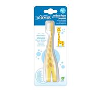 Dr. Brown’s Cepillo de Dientes para Bebés de 0 a 3 Años con Forma de Jirafa - Filamentos Extrasuaves - Mango Fácil de Agarrar para Manitas Pequeñas y Base Estable - Sin BPA