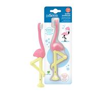 Dr. Brown's Cepillo de Dientes Infantil Suave 1-4 Años Sin BPA - Flamenco | Cerdas blandas y resistentes con mango ergonómico que ayuda al niño cuando empieza a cepillarse los dientes él solo