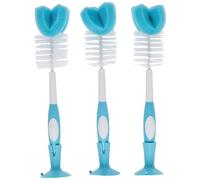 Dr. Brown's Cepillo de Limpieza de biberones con Esponja y Estropajo - Azul - Paquete de 3
