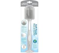 Dr. Brown's Cepillo de Limpieza de biberones Suave al Tacto, sin arañazos, Limpiador y Base de Ventosa para un fácil Almacenamiento, sin BPA, Color Gris