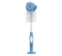 Dr. Brown's Cepillo Limpiabiberones y Tetinas sin BPA Azul | Combina esponja y cerdas, con limpiatetinas integrado y base con ventosa que se sujeta al fregadero
