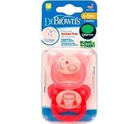 Dr Browns Chupete PreVent de ortodoncia nocturno silicona Rosa 6-18 meses 2 uds