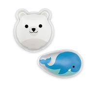 Dr. Brown's Cold Comfort Compress - Bolsa de hielo para bebé, congelable, reutilizable, primeros auxilios, alivio del dolor para niños, oso polar y ballena, sin BPA, paquete de 2
