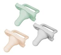 Dr. Brown's HappyPaci Chupete 100% silicona 0-6m, libre de BPA, gris frío, verde, crema, paquete de 3