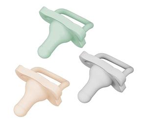 Dr. Brown's HappyPaci Chupete 100% silicona 0-6m, libre de BPA, gris frío, verde, crema, paquete de 3