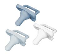 Dr. Brown's HappyPaci - Chupete de bebé 100 % silicona, diseño contorneado de una pieza, blanco, azul, azul claro, 0-6 m, sin BPA, paquete de 3