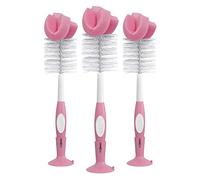 Dr. Brown's Juego de Limpieza de Esponja Reutilizable para bebé con Soporte | Cepillo de limpieza de esponja y cerdas, limpia a fondo biberones y artículos de bebé, limpiador de pezones y base de ventosa