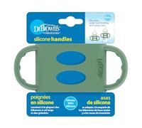 Dr. Brown's Milestones - Asas para biberón 100% silicona, cuello ancho, verde, 1 paquete