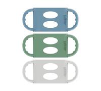 Dr. Brown's Milestones - Asas para biberón de bebé 100% silicona, cuello ancho, asas extraíbles de fácil agarre, azul claro, verde, gris, 4 m +, paquete de 3