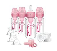 Dr. Brown's Options - Juego de botellas de flujo lento para bebé amamantado, 4 onzas, color rosa
