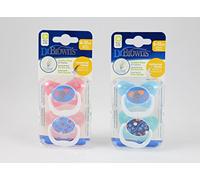 Dr. Brown's Prevent - Pack de dos chupete escudo mariposa, T-2 6-12 meses