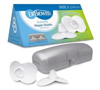 Dr. Brown's Protectores de pezón de mariposa para lactancia materna para proteger pezones doloridos, planos o invertidos, esenciales para dificultades de enganche con estuche de transporte para