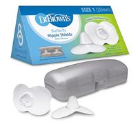 Dr. Brown's Protectores de pezón de mariposa para lactancia materna para proteger pezones doloridos, planos o invertidos, esenciales para dificultades de enganche con estuche de transporte para