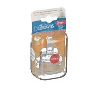 Dr Brown's tetina silicona boca ancha recién nacido 2uds