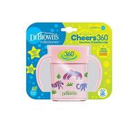 Dr. Browns Vaso Cheers 360 – Sin boquilla, con asas, +6 meses – Rosa 200 ml