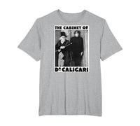 Dr Caligari - Póster de Monstruo de Halloween Camiseta, Hombre Tallas Grandes, Gris Jaspeado, 6X Alto