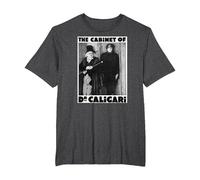 Dr Caligari - Póster de Monstruo de Halloween Camiseta, Hombre Tallas Grandes, Jaspeado Oscuro, 5X Alto