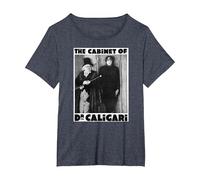 Dr Caligari - Póster de Monstruo de Halloween Camiseta, Mujer Tallas Grandes, Azul Jaspeado, 6XL Grande