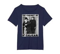 Dr Caligari - Póster de Monstruo de Halloween Camiseta, Mujer Tallas Grandes, Azul Marino, 2XL Grande