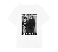 Dr Caligari - Póster de Monstruo de Halloween Camiseta, Mujer Tallas Grandes, Blanco, 4XL Grande
