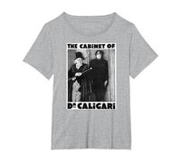 Dr Caligari - Póster de Monstruo de Halloween Camiseta, Mujer Tallas Grandes, Gris Jaspeado, 4XL Grande
