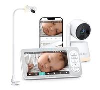 Dr.Care LumiView Plus Monitor Bebé WiFi con Clip - Pantalla 5.5", Cámara 2K, Modo Privacidad, Batería 5000mAh, Luz RGB, Alertas Llanto y Movimiento (1 Cámara + 1 Monitor + 1 Soporte Clip)