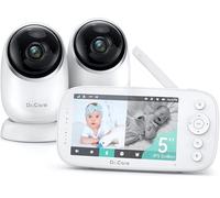 Dr.Care NovaView Monitor para Bebés con Vídeo y 2 Cámaras, Pantalla Dividida 5" 1080P, Batería 5000 mAh, Visión Nocturna, VOX/Tiempo Real, Zoom 2x/4x, Pan&Tilt, 300 m, Audio Bidireccional, Sin WiFi