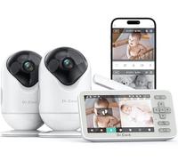 Dr.Care VistaView Lite - 4” 720P Split-Screen, 1080P Camera, App Control, Motion Alerts, Night Vision, 3000mAh Battery, 2-Way Talk, Multi-User, Triple Security, 390m Range. (2 cámara + 1 Monitor)